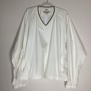 Tory Sport White V Neck Pullover Windbreaker Golf Tennis XL